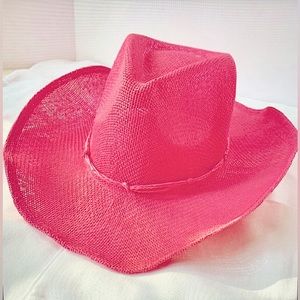NWT Pink Western Cowboy Hat w/ Band ( women’s straw hat)
